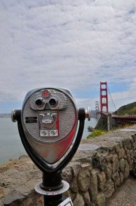 Vintage Viewer at Golden Gate Bridge