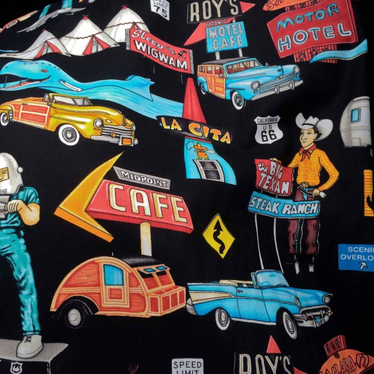 Retro Roadmap Inspired Fabric